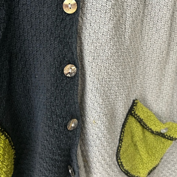 Margaret Winters Medium Colorblock Button-Up Cardigan Art To Wear - Picture 3 of 7